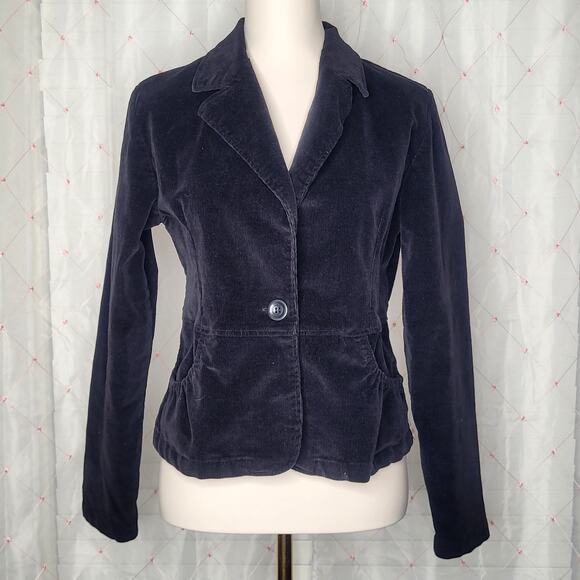 Vtg Dollhouse Black Corduroy Dark Academia Dark Romance Romantic Blazer Medium - Picture 1 of 8